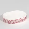 Rascador ovalado grande para gatos de cartón alfombrilla para uñas con diseño leopardo - Rascador para gatos de cartón blanco con estampado de leopardo / Rosa [50*9]