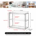Vitrine en Acrylique Transparent Boîte de Rangement Étanche pour Figurines Étagères Ajustables - Petite Vitrine à 2 Couches pour Jouets Alimentaires