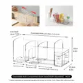 Clear acrylic extendable book organizer desktop bookshelf multi-compartment storage rack. - Adjustable Expandable Bookend / 1 Piece