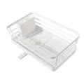 White kitchen dish drying rack with utensil holder and tray, compact size for efficient countertop storage. - Small Size with Drainage
