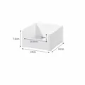 Bac de rangement en plastique blanc avec ouverture frontale en U peu profonde - Style Bas Peu Profond - Large S / 14x14x7.6cm