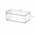 Boîte de rangement de bureau en plastique transparent avec couvercle, organisateur. - Style Moyen [Long Moyen] / Transparent