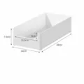 Boîte de rangement en plastique blanc pour armoires de cuisine, taille L, ouverture en U - Style Bas Peu Profond - Large L / 28x14x7.6cm
