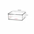 Boîte de rangement en plastique transparent avec couvercle, organisateur de bureau pour cosmétiques. - Style Bas Carré [Court Petit] / Transparent