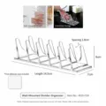 Clear acrylic eyeshadow palette organizer desk makeup storage rack partitioned cosmetic holder. - Wall Mounted with Adhesive / 1 Piece/Pack / Clear