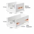 Boîte de rangement extensible en plastique blanc pour placard de cuisine et tiroir extra large - Style Extensible Avant-Arrière - Extra Large Agrandie (1 Pièce)