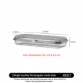 304 Stainless Steel Dishwasher Cutlery Mesh Basket with Lid, Single Buckle Rectangular Low Style - Rectangular Mesh Basket - Short