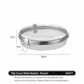 Stainless steel mesh basket with lid, round dishwasher basket for cutlery and small items, 18cm. - Round Mesh Basket - Flip Lid