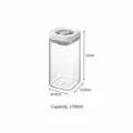 Transparent airtight storage jar with press-type vacuum lid, 1700ml capacity for home use. - Large [1700ml]