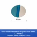 Detail view of the 50mm ultra-thin adhesive metal plate for magnetic phone mount and light fix. - 2 Pieces / Round Diameter 50mm