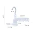 Portable folding clothes hanger multi-functional travel drying rack plastic organizer. - Hook Type Foldable Rack (6244) / 5 Holes / Single Pack / White