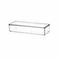 Transparente Aufbewahrungsbox mit Deckel, Make-up-Organizer für Schreibtisch und Bad. - Niedrige Voll Transparente Quadratische Box Mit Deckel Stapelbar