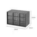 Boîte de rangement de bureau à 9 grilles avec tiroirs transparents, organisateur en plastique. - Grille Petit / Noir