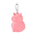 Pink owl silicone pet waste bag dispenser with metal hook for dog poop bag storage holder. - Owl / Pink
