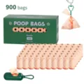 900 sacs à déjections canines avec distributeur, sacs poubelle parfumés à la lavande pour animaux. - Avec Distributeur et Clip / 60 Rouleaux / Rose