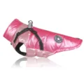 Giacca invernale per cani calda riflettente rosa con imbracatura integrata, vestiti spessi. - Taglia S / Rosa