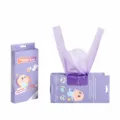 Disposable baby diaper disposal bags with dispenser box, 100 counts, purple color. - 100 Pieces/Pack