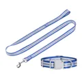 Conjunto de correa y collar para perro de nailon azul reflectante muy duradero. - Juego de correa y collar - Gris azulado