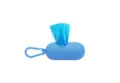 Distributeur de sacs à déjections canines bleu portable avec mousqueton et sacs poubelles. - Distributeur pilule bleu + 1 rouleau de sacs poubelle standards (bleu) - 15 pcs