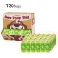 Geparfumeerde hondenpoepzakjes met dispenserdoos, 720 stuks biologisch afbreekbare zakjes. - 48 rollen / in doos (limoen)