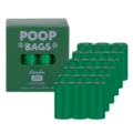 Bolsas biodegradables perfumadas para excrementos de perro 300 unidades en rollos para mascotas - 20 Rollos en Caja / Verde Sólido