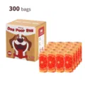 Bolsas perfumadas para excrementos de perro con caja, 300 bolsas para mascotas, resistentes. - 20 rollos / en caja (naranja)