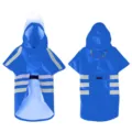 Imperméable réfléchissant à capuche pour chien poncho à deux pattes pour animaux de compagnie. - S / Bleu