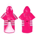 Imperméable rose pour chien avec capuche et bandes réfléchissantes pour animaux de compagnie. - S / Rouge