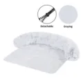 Flauschiges Hundebett Sofa Kissen mit abnehmbarem Bezug, weiche Plüsch Haustiermatte in Grau. - Weiße abgerundete Ecken abnehmbar
