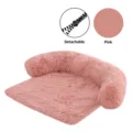 Rosa Pluesch abnehmbares Hundebett Sofa Kissen weiches Haustierbett fuer alle Jahreszeiten - Rosa abgerundete Ecken abnehmbar