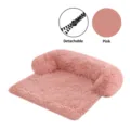 Rosa Flauschiges Haustierbett Abnehmbares Hunde Kissen Weiche Shaggy Sofamatte für Haustiere - Rosa quadratische Ecken abnehmbar