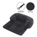 Dunkelgraues Plüsch Hundebett Haustier Sofa Kissen Abnehmbare Lange Fleece Matte - Dunkelgraue quadratische Ecken abnehmbar