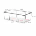 Boîte de rangement transparente en plastique avec couvercle et séparateurs amovibles. - Large Avec Couvercle 3 Compartiments Amovibles / 1 Pièce/Paquet (38x19.7x11.3cm)