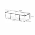 Boîte de rangement transparente en plastique avec séparateurs amovibles et couvercle. - Moyen Avec Couvercle 3 Compartiments Amovibles / 1 Pièce/Paquet (35.5x13.8x9.5cm)
