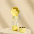 Portable outdoor dog water bottle pet travel water cup food feeder container yellow - Water 400ml + Food 200ml / Milk Yellow
