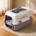 Portable pet carrier crate for dogs and cats with top skylight design, taro purple, size L - Sky Window Style / Size L (Within 10kg) / Taro Purple