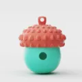 Jouet distributeur de friandises pour animaux en silicone interactif anti-glouton forme de gland - Rose Corail