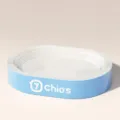 Rascador para gatos ovalado grande de cartón ondulado resistente con un marco azul. - Ovalado tamaño grande (50*37*9)