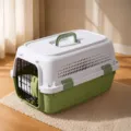 Pet airline carrier crate, portable travel box in avocado green M size for dogs and cats. - Consignment Style / Size M (Under 5kg) / Avocado Green