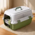 Large pet carrier box for dogs and cats, portable travel crate, avocado green and white. - Consignment Style / Size L (Within 10kg) / Avocado Green
