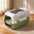Portable pet airline box for cats and dogs, green medium size travel crate with top window - Sky Window Style / Size M (Under 5kg) / Avocado Green