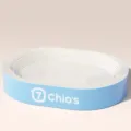 Rascador ovalado para gatos cartón ondulado grueso cama salón azul esterilla descanso - Súper jumbo óvalo [65*45*9]