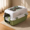 Portable pet transport box cat dog travel crate aviation container avocado green large size - Sky Window Style / Size L (Within 10kg) / Avocado Green