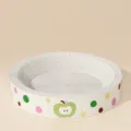 Large round cat scratcher bowl with green apple dot pattern durable cardboard nest 45x9cm - Round Large / Green