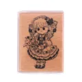 Tampon en bois avec une jolie fille de dessin animé, idéal pour le journal intime et les loisirs. - Mia 3 (YD-2096-7)