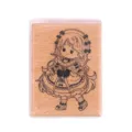 Joli tampon en bois avec illustration de fille anime mignonne, idéal pour les loisirs créatifs. - Mia 1 (YD-2096-5)