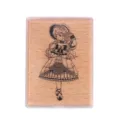 Tampon en bois avec illustration de fille anime mignonne sur bloc de hêtre. Idéal pour carnet. - Lolita 4 (YD-2096-4)