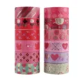 Valentine's Day gold foil washi tape set for DIY journaling and scrapbooking art crafts. - 12 Rolls Per Box