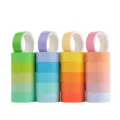 Detailed view of colorful macaron solid color washi tape rolls, ideal for DIY journal and craft. - YD-DS001 [1.5cm Macaron 24 Colors]