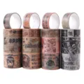 Vintage retro washi tape rolls set, vintage newspaper design decorative adhesive masking tape. - Vintage David
